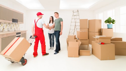Moving van loaded with household items during a Hackneywick relocation