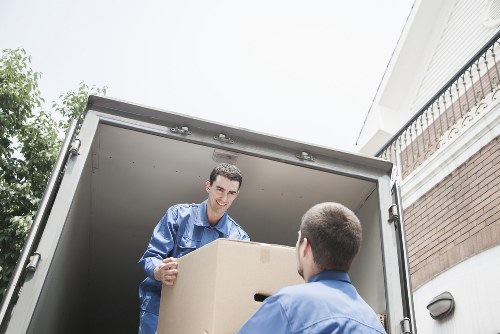 Household items packed into a mobile storage unit in Hackneywick